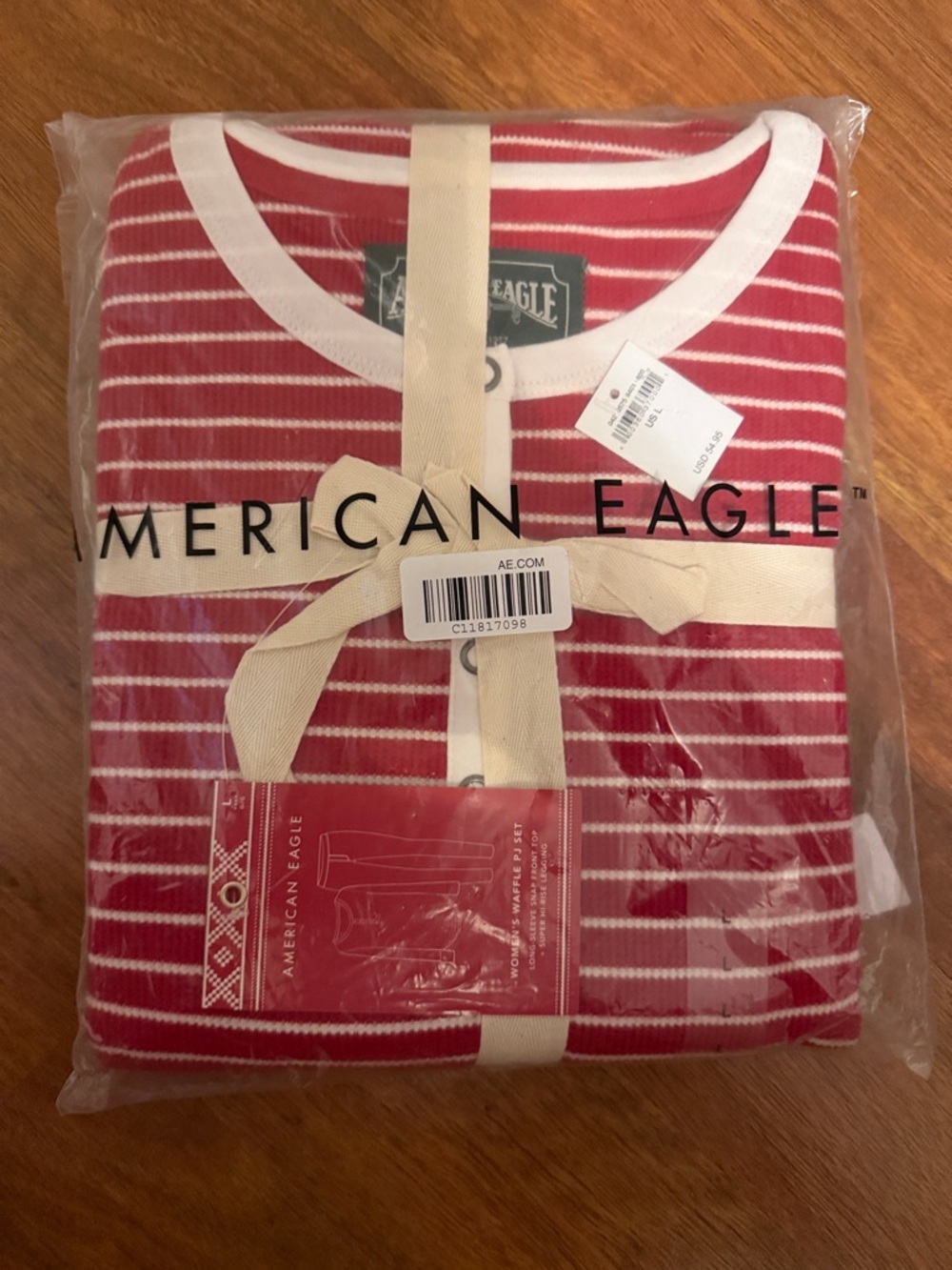 American Eagle Outfitters Red & White Striped Pajama Set